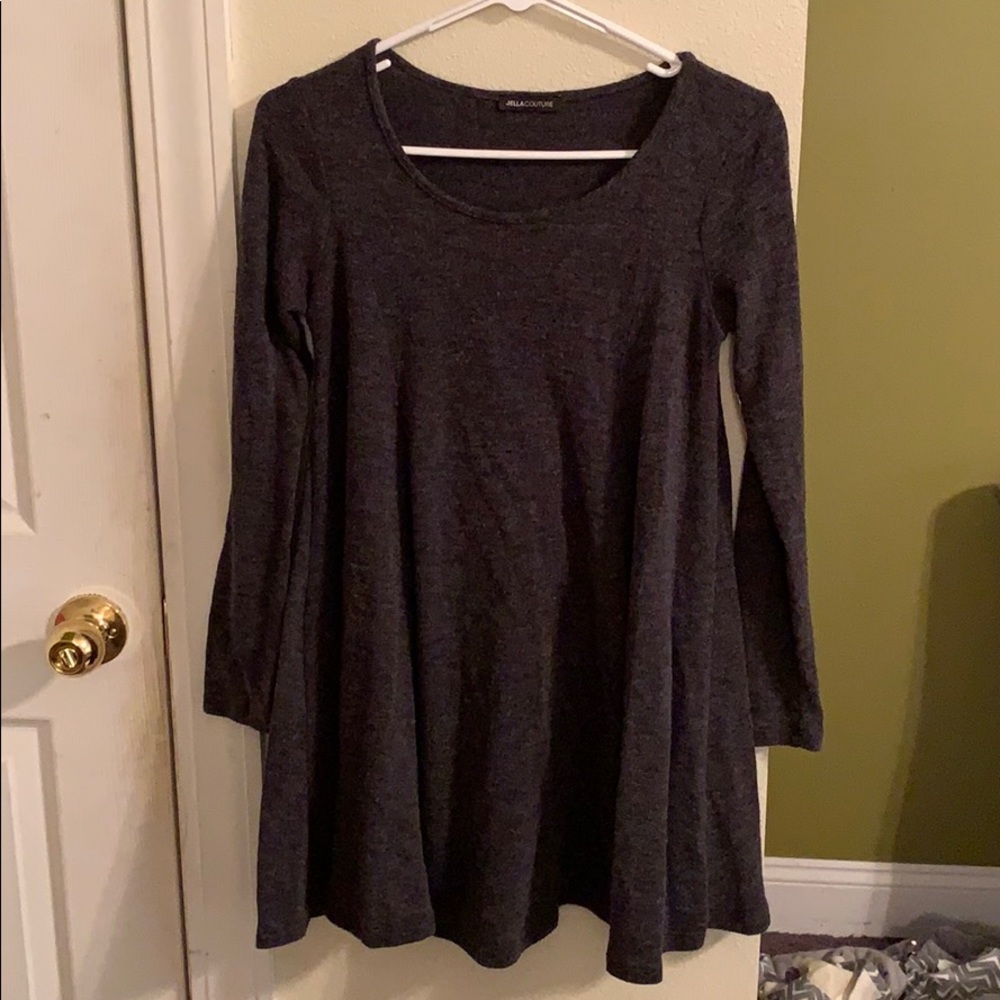 Soft long sleeve gray dress
